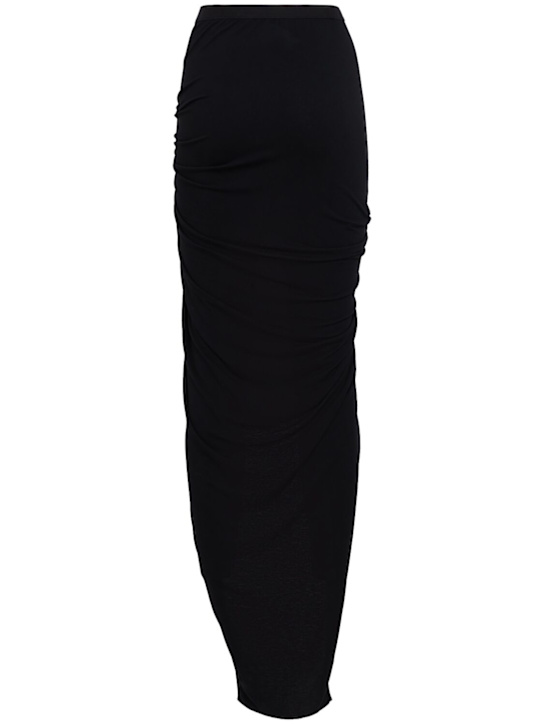 Rick Owens: Edfu twisted long skirt - Black - women_1 | Luisa Via Roma