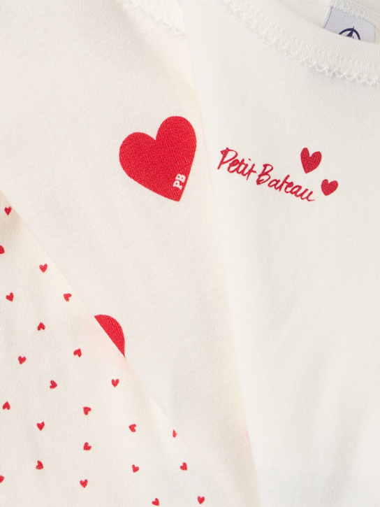 Petit Bateau: Set of 3 printed cotton bodysuits - White/Red - kids-girls_1 | Luisa Via Roma