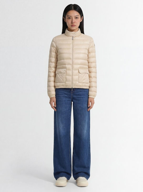 Moncler: Lans nylon down jacket - Light Beige - women_1 | Luisa Via Roma