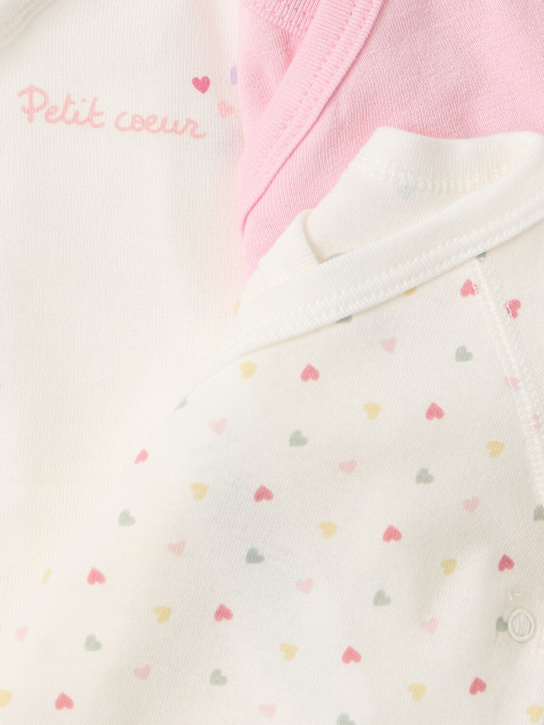 Petit Bateau: Set of 3 printed cotton bodysuits - Pnk/Wht/Multi - kids-girls_1 | Luisa Via Roma