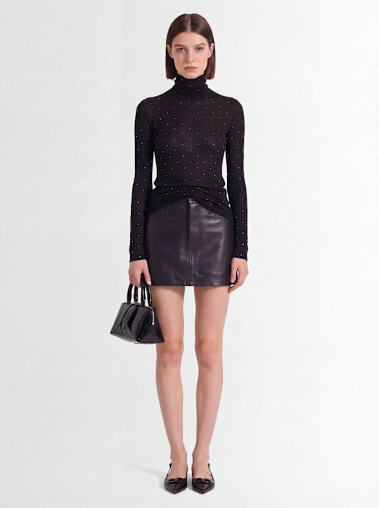 Rabanne: Embellished turtleneck top - women_1 | Luisa Via Roma