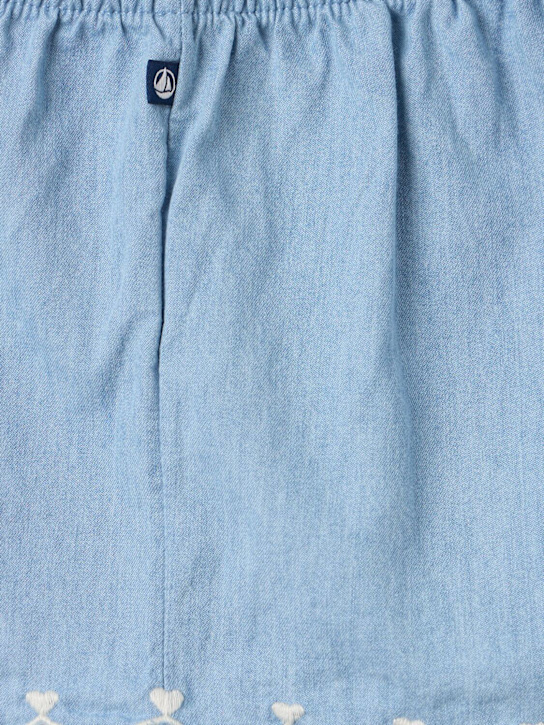 Petit Bateau: Cotton shorts - Light Blue - kids-girls_1 | Luisa Via Roma