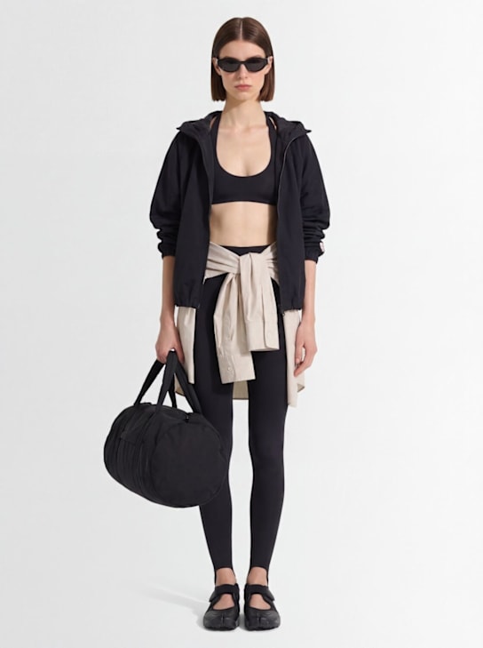 Nike: Hooded lightweight taffeta jacket - Black/Chalk - women_1 | Luisa Via Roma