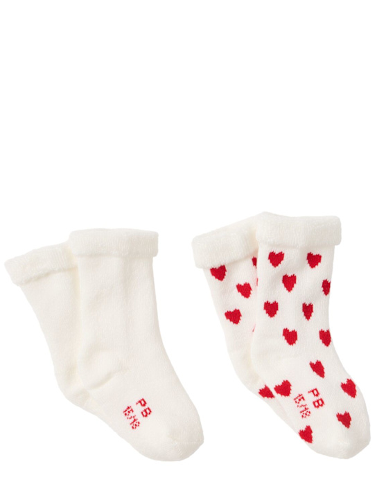 Petit Bateau: Set of 2 socks - 白色/红色 - kids-girls_0 | Luisa Via Roma