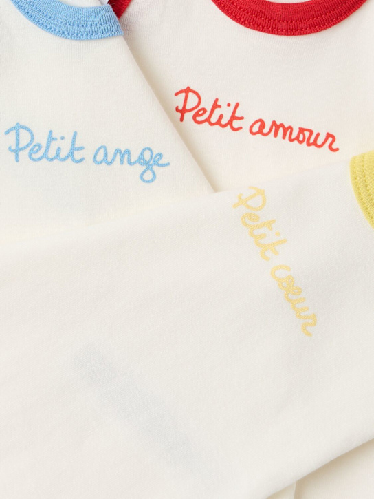 Petit Bateau: Set of 3 printed cotton bodysuits - 黄色/红色/蓝色 - kids-girls_1 | Luisa Via Roma
