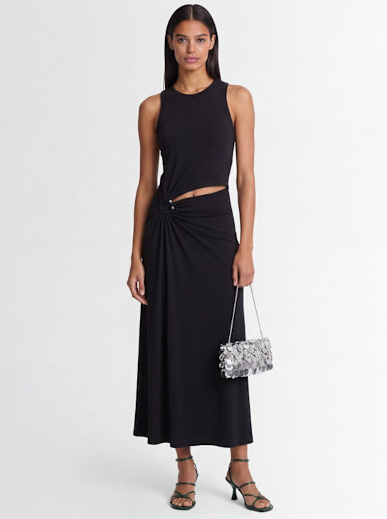 Rabanne: Vestido largo de jersey - Negro - women_1 | Luisa Via Roma