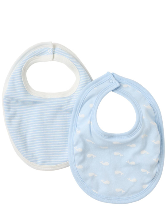 Petit Bateau: Set of 2 printed cotton bibs - Blau/Weiß - kids-girls_0 | Luisa Via Roma