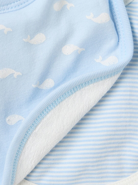 Petit Bateau: Set of 2 printed cotton bibs - Blau/Weiß - kids-girls_1 | Luisa Via Roma