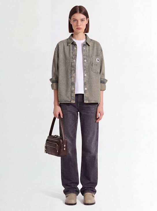 Carhartt WIP: Georgia cotton shirt jacket - ブルー - women_1 | Luisa Via Roma