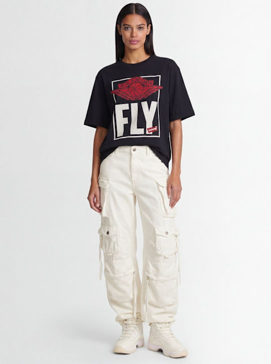 Jordan: M J Levi's t-shirt - 黑色 - women_1 | Luisa Via Roma