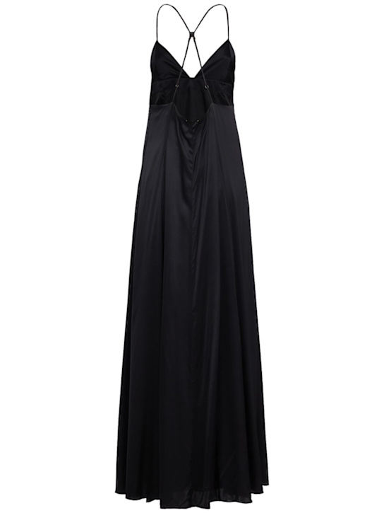 Forte_forte: Silk slip dress - Black - women_1 | Luisa Via Roma
