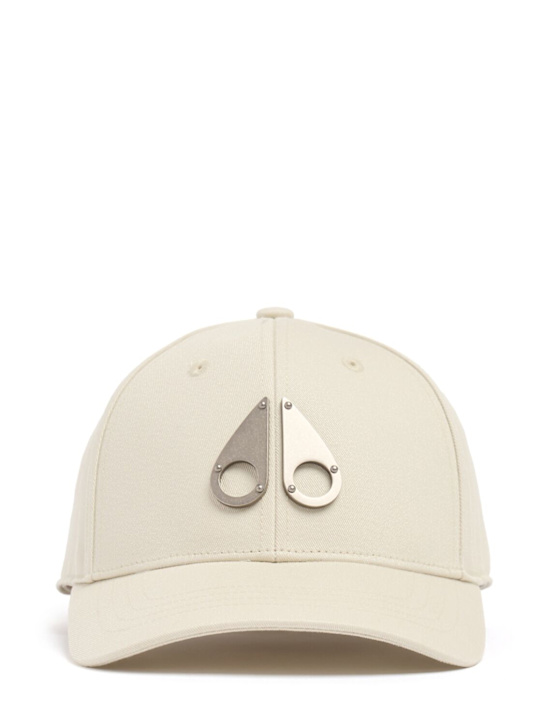 Moose Knuckles: Logo cotton baseball cap - Alabaster - men_0 | Luisa Via Roma