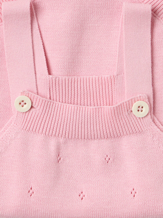 Petit Bateau: Cotton overalls - Rose - kids-girls_1 | Luisa Via Roma