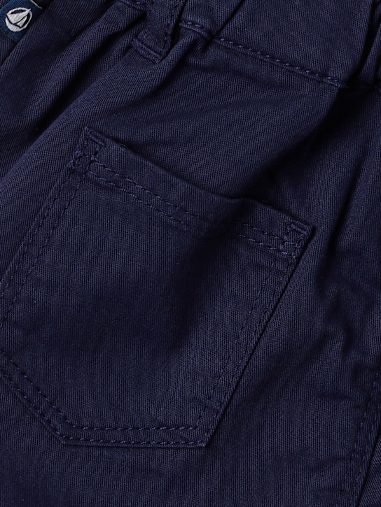 Petit Bateau: Cotton chambray overalls - Azul Oscuro - kids-boys_1 | Luisa Via Roma