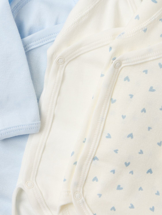 Petit Bateau: Set of 3 printed cotton bodysuits - Gry/Wht/Bei - kids-girls_1 | Luisa Via Roma