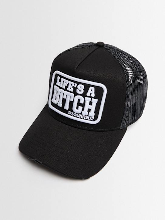 Dsquared2: Cotton blend baseball cap - Negro - men_1 | Luisa Via Roma