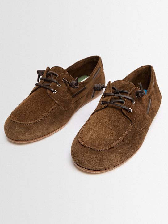 Dsquared2: Suede boat shoes - Marron - men_1 | Luisa Via Roma