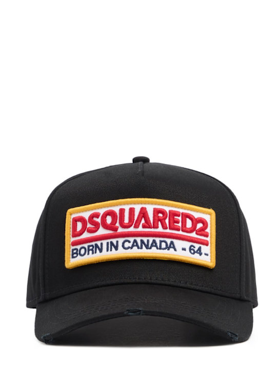 Dsquared2: Logo cotton baseball cap - Negro - men_0 | Luisa Via Roma