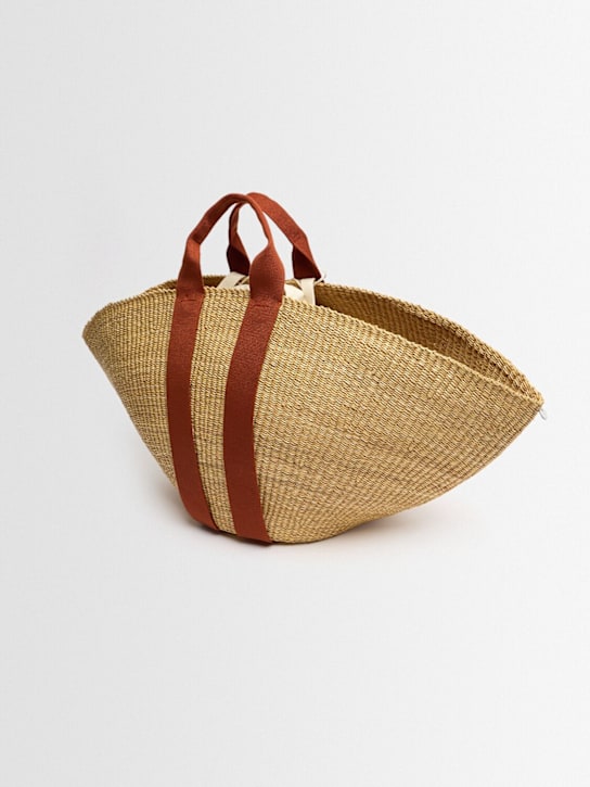 Muuñ: Maxi Sophie拉菲草效果托特包 - Natural/Tan - women_1 | Luisa Via Roma