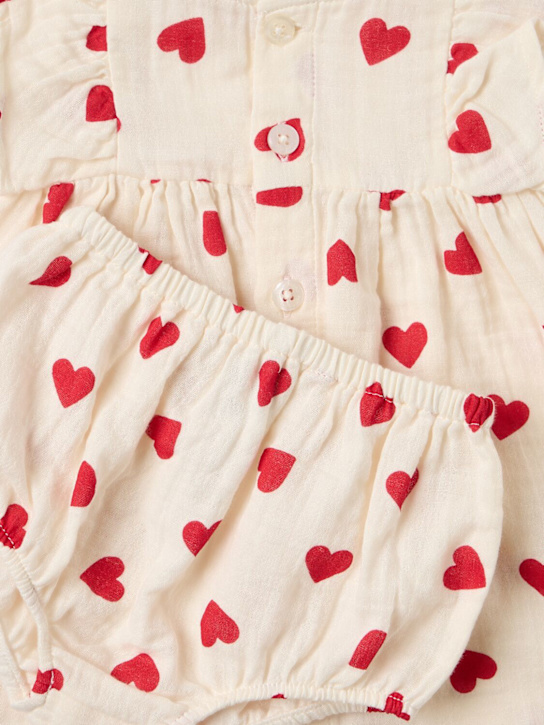 Petit Bateau: Printed cotton shirt & diaper cover - 红色/白色 - kids-girls_1 | Luisa Via Roma