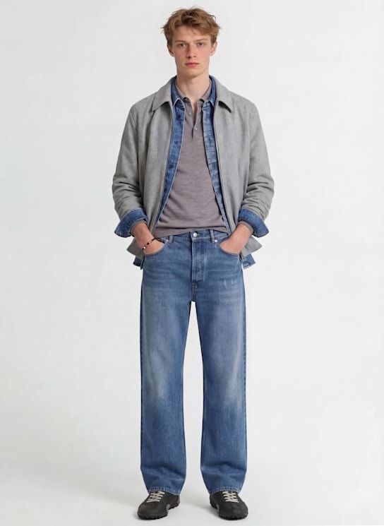 The Core: 5ポケットデニムジーンズ - Light Blue Wash - men_1 | Luisa Via Roma