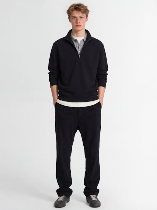 The Core: Straight leg cotton blend corduroy pants - ブラック - men_1 | Luisa Via Roma