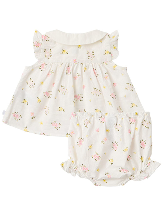 Petit Bateau: Cotton jersey top & diaper cover - Wht/Multi - kids-girls_1 | Luisa Via Roma