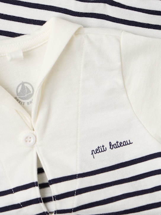 Petit Bateau: Sailor printed cotton jersey romper - 白色/黑色 - kids-boys_1 | Luisa Via Roma