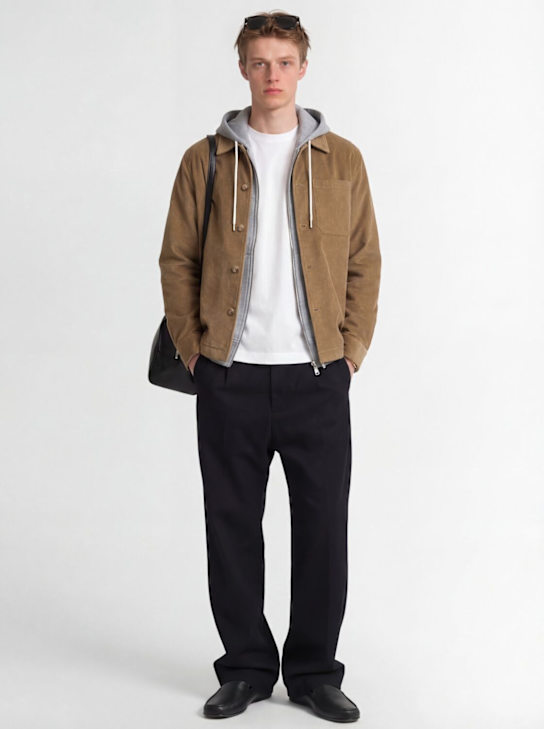 The Core: Hemd aus Baumwollkord - Khaki - men_1 | Luisa Via Roma