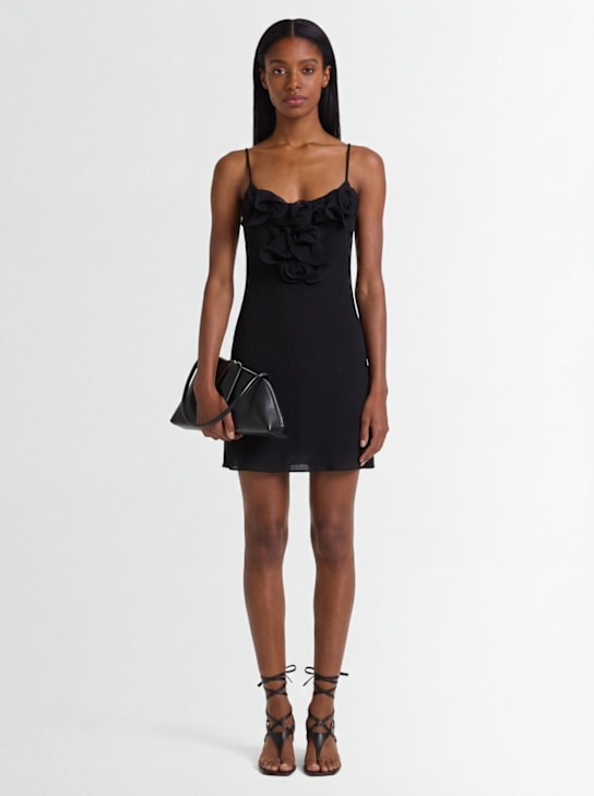 Magda Butrym: Vestito corto in misto Lyocell - Nero - women_1 | Luisa Via Roma