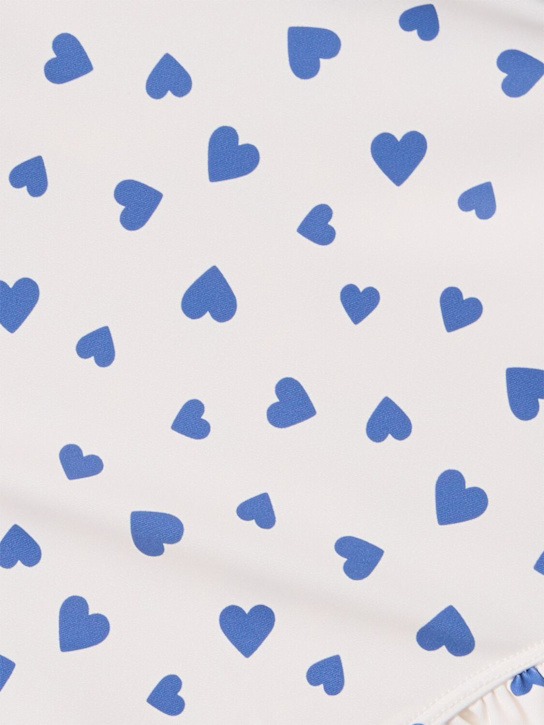 Petit Bateau: Printed one piece swimsuit - Beige/Blue - kids-girls_1 | Luisa Via Roma