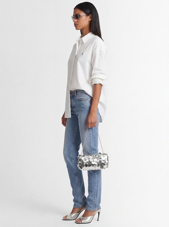 Rabanne: Sequined shoulder bag - Silver - women_1 | Luisa Via Roma