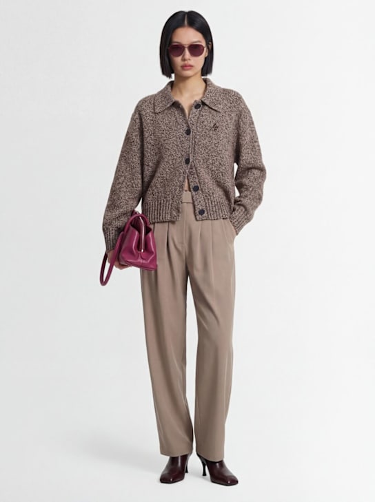 Magda Butrym: Relaxed fit cotton blend pants - Beige - women_1 | Luisa Via Roma