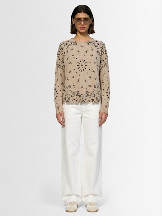 Kujten: Mela bandana sweater - ベージュ/ブラック - women_1 | Luisa Via Roma