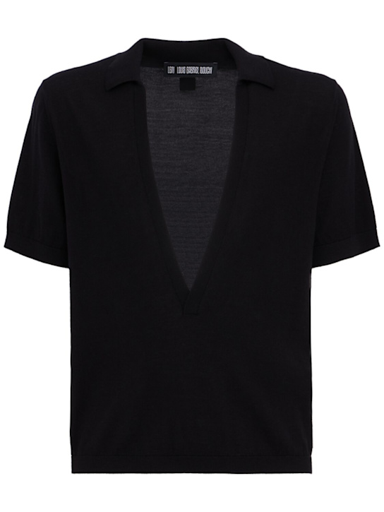 Louis Gabriel Nouchi: Polo wool knitwear - Black - men_0 | Luisa Via Roma