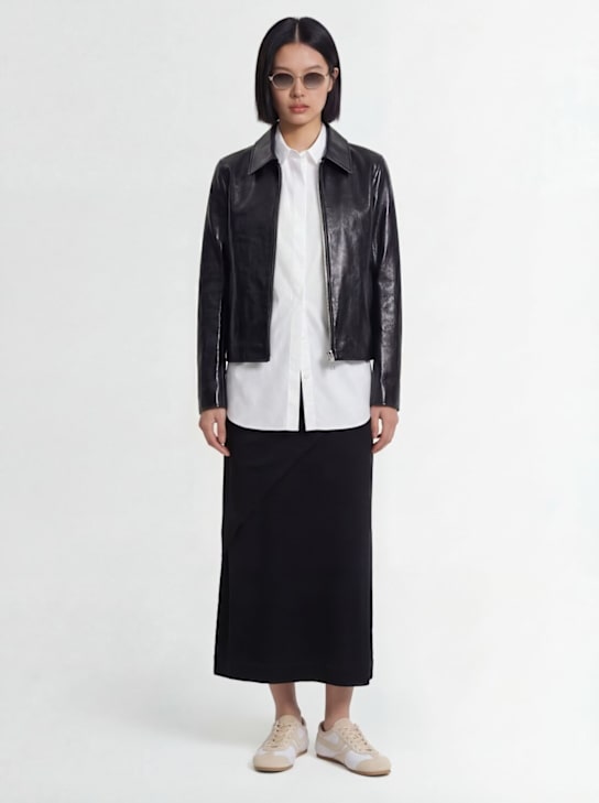 Our Legacy: Leather zip-up jacket - ブラック - women_1 | Luisa Via Roma