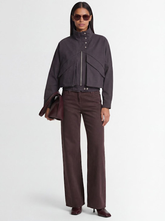 Magda Butrym: Veste zippée en coton - Gris - women_1 | Luisa Via Roma