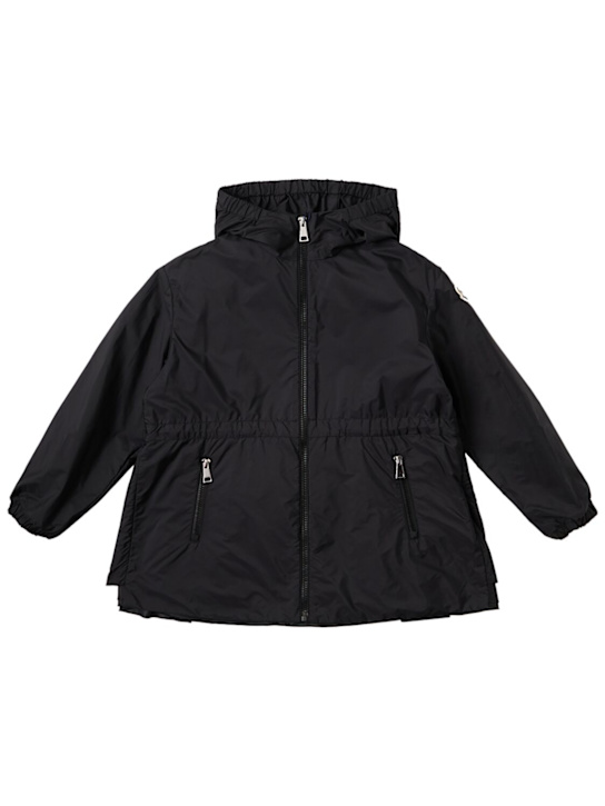 Moncler: Wete hooded nylon parka - 黑色 - kids-girls_0 | Luisa Via Roma