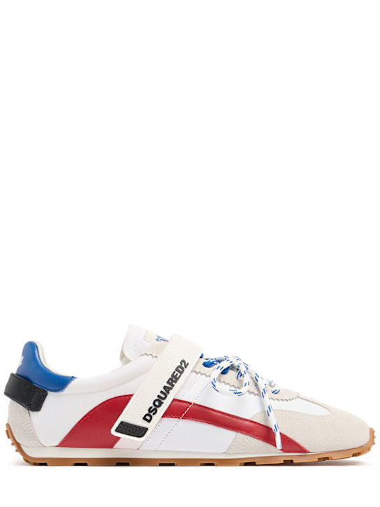 Dsquared2: Leather & synthetic sneakers - 红色/白色/蓝色 - men_0 | Luisa Via Roma