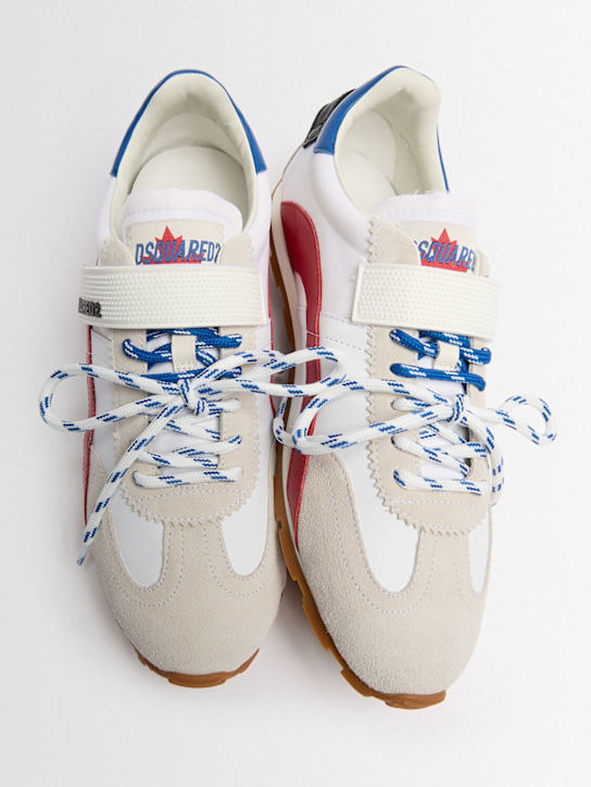 Dsquared2: Leather & synthetic sneakers - 红色/白色/蓝色 - men_1 | Luisa Via Roma