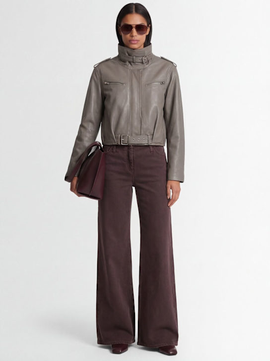 Magda Butrym: Low waist denim straight jeans - Brown - women_1 | Luisa Via Roma