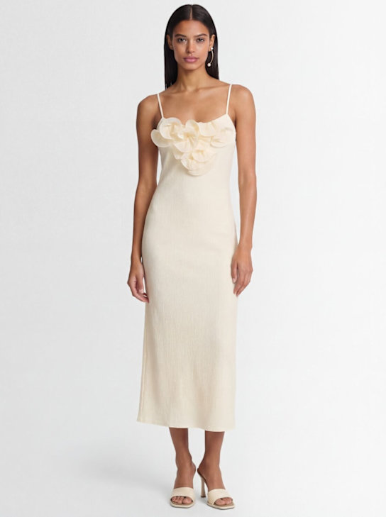 Magda Butrym: Vestido midi de lyocell - Crema - women_1 | Luisa Via Roma