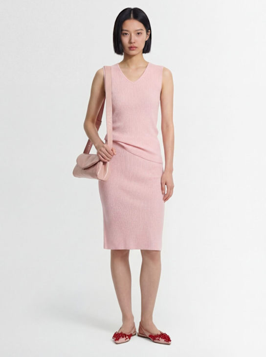 Nami: Cashmere knit pencil skirt - 浅粉色 - women_1 | Luisa Via Roma