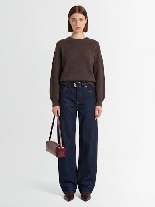 Khaite: Margaux cashmere crewneck sweater - 棕色 - women_1 | Luisa Via Roma