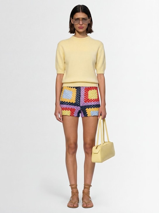 Marni: Shorts in cotone crochet - Multicolore - women_1 | Luisa Via Roma