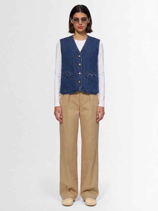 Blazé Milano: Suffolk cotton vest - Blue - women_1 | Luisa Via Roma