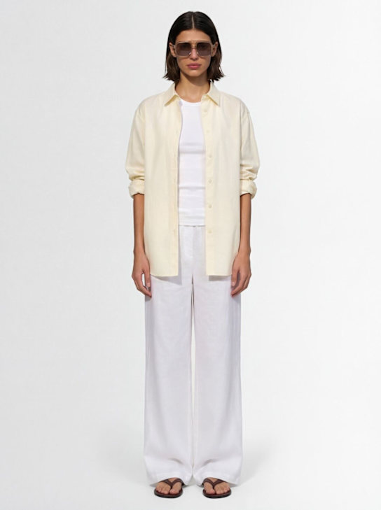 Lido: 亚麻&棉长袖衬衫 - 白色 - women_1 | Luisa Via Roma