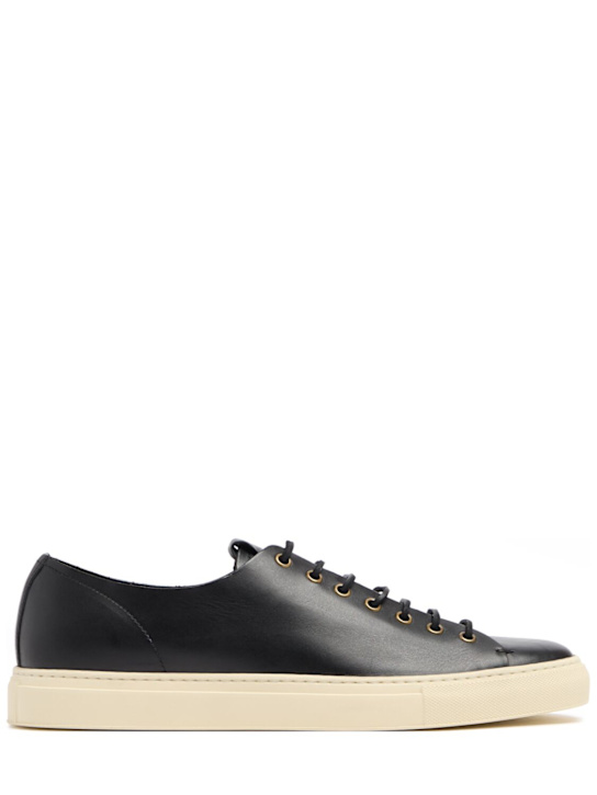 Buttero: Tanino leather sneakers - 黑色 - men_0 | Luisa Via Roma