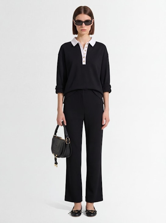 Blazé Milano: Morelia viscose straight pants - Black - women_1 | Luisa Via Roma
