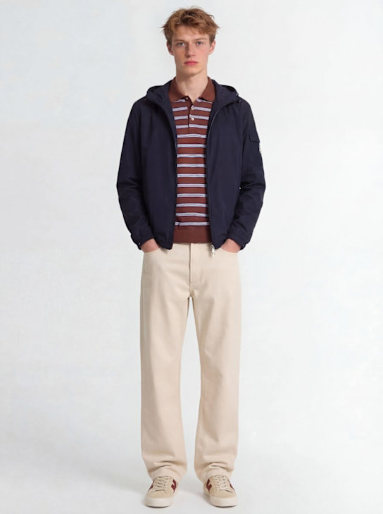 Moncler: Sassiere tech hooded casual jacket - 海军蓝 - men_1 | Luisa Via Roma